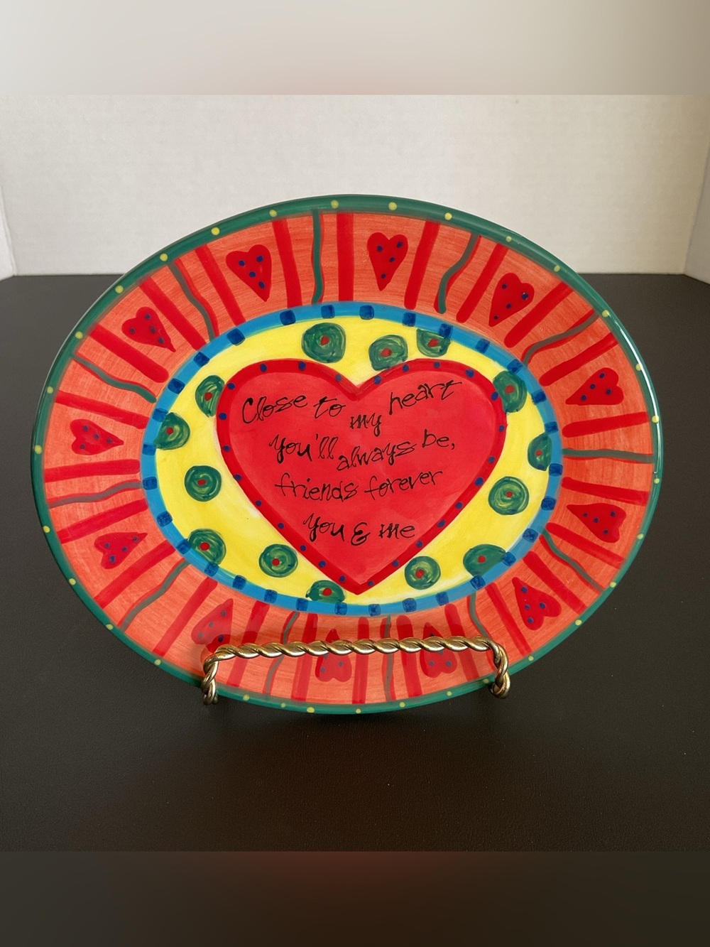 JOYCE SHELTON Social Expressions Colorful Sentimental Plate